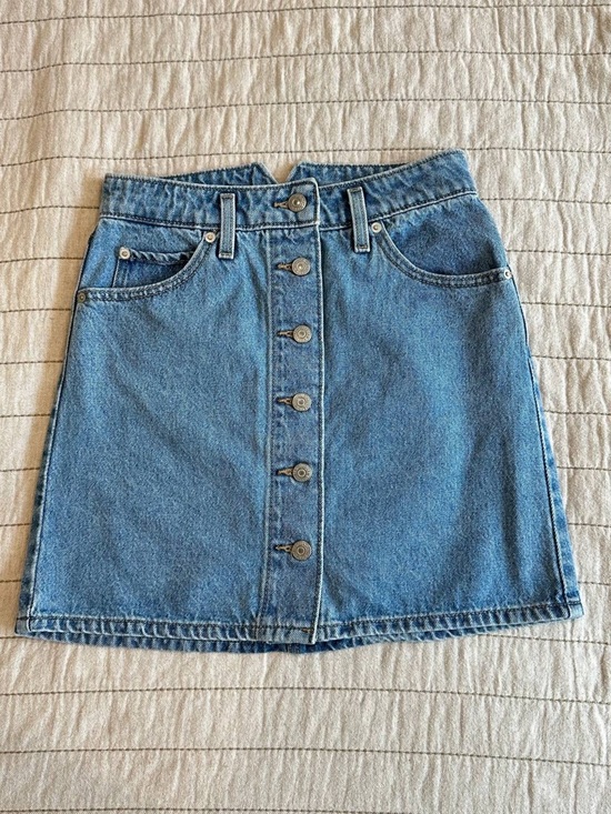Levi's Dresses & Skirts - Levi's Light Blue Button-Front Denim Mini Skirt